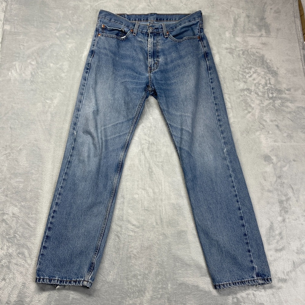 Levi's 505‎ Jeans Mens 34x32 Blue Denim Red Tab 5-Pocket Straight Leg Streetwear